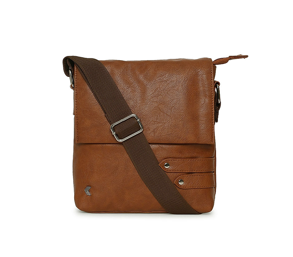 Khadim Brown Crossbody Bag for Men