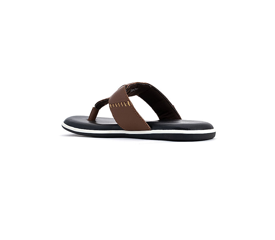 KHADIM British Walkers Brown Leather Flip Flops for Men (9466423)