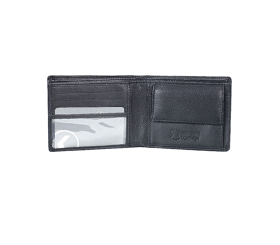 Khadim Black Single Fold Wallet for Men (9320616)