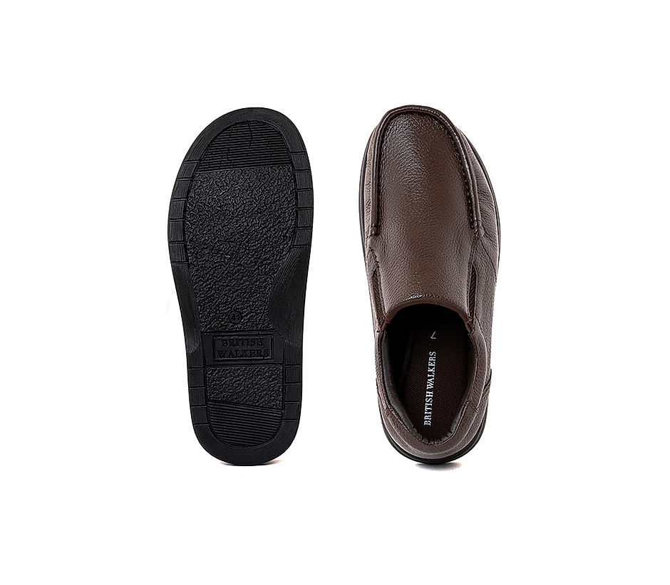 KHADIM British Walkers Brown Leather Formal Slip On Shoe for Men (8885404)