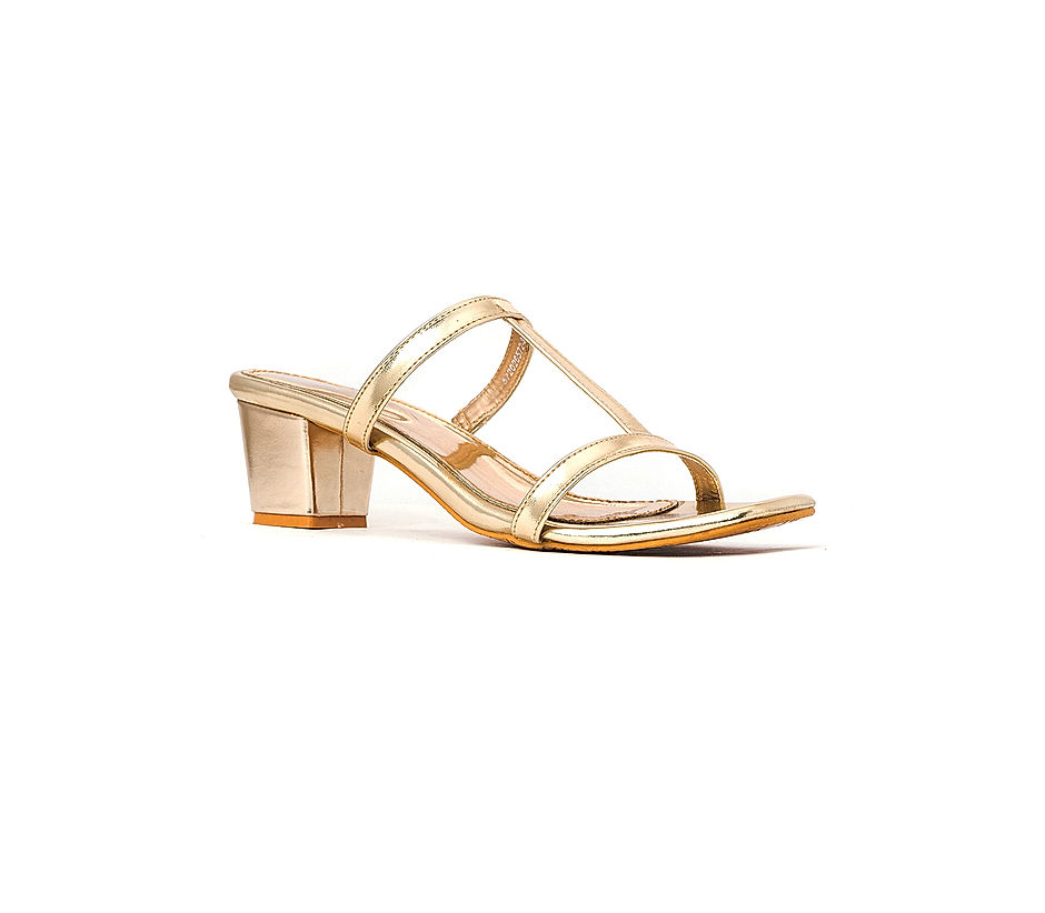 LEATHER STRAPPY SANDALS - Gold | ZARA India