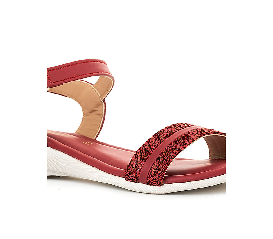 Allegra K Women's Espadrilles Tie Up Ankle Strap Wedges Sandals Red 8.5 :  Target