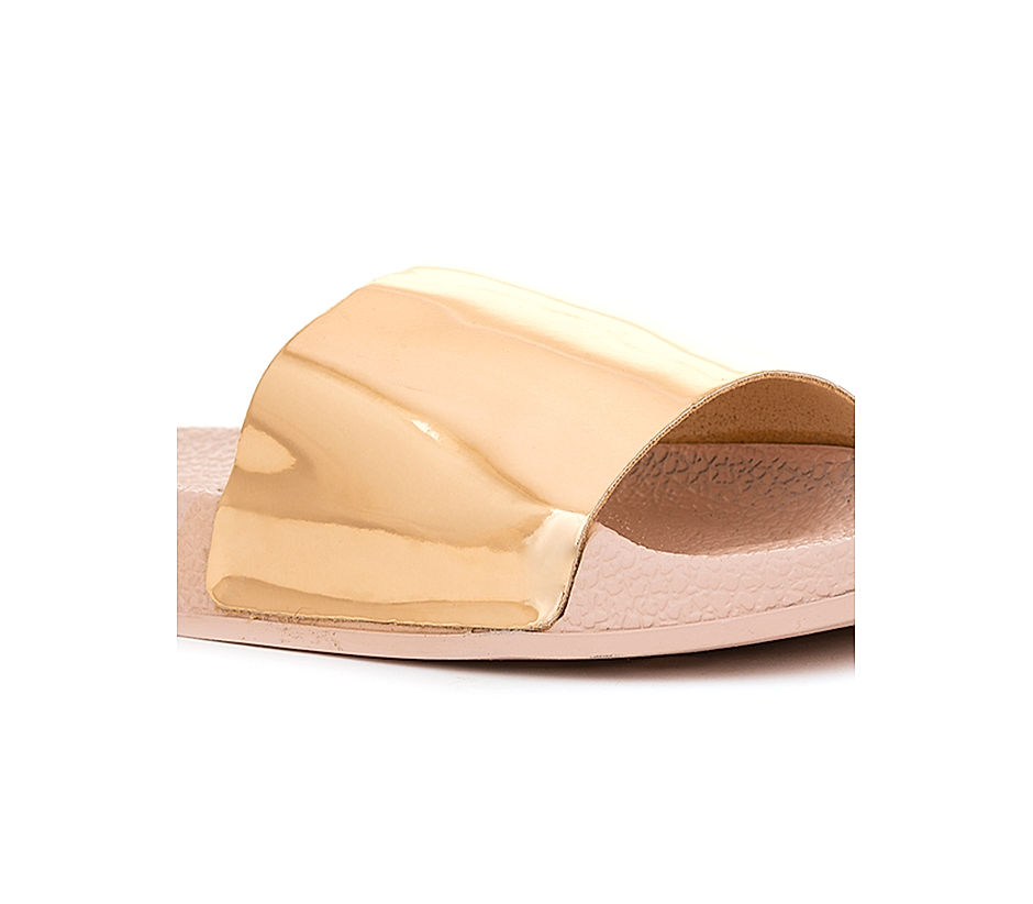 KHADIM Waves Gold Casual Mule Slide Slippers for Women (6960035)