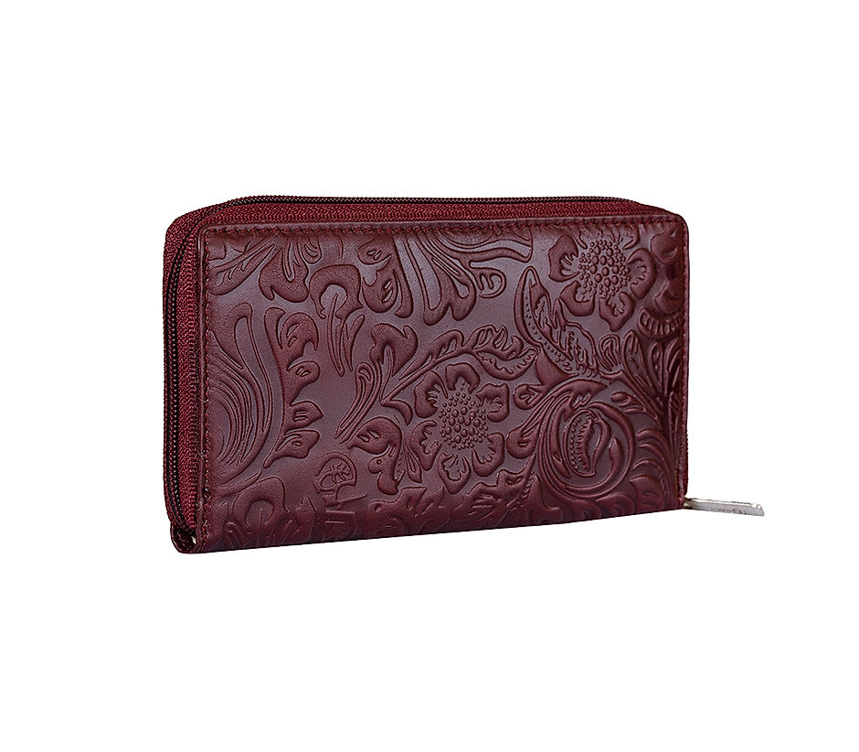 Khadim Maroon Red Clutch Bag Wallet for Women (3483705)