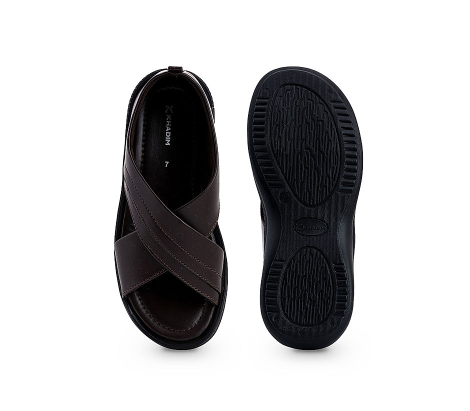 KHADIM Black Washable Roman Sandal for Men (6540266)